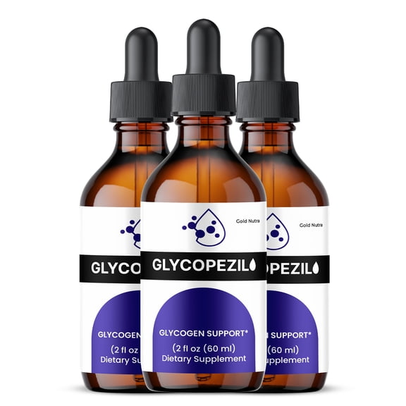 (3 Pack) GlycoPezil Supplement Drops, All Natural Glycogen Supplement, Glyco Pezil Liquid Formula, Maximum Strength