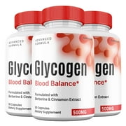 3 Pack Glycogen Blood Balance Capsules, Glycogen Pills Blood Support Supplement Glyco Maximum Strength All Natural, 30 Day Supply