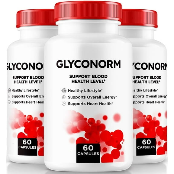 (3 Pack) Glyconorm - Official All-Natural Blood Support Formula, Premium Pills to Support Healthy Lifestyle and Maintain Stable Levels, Blood Vessel Cleaner, Glyco Norm Reviews (180 Capsules)
