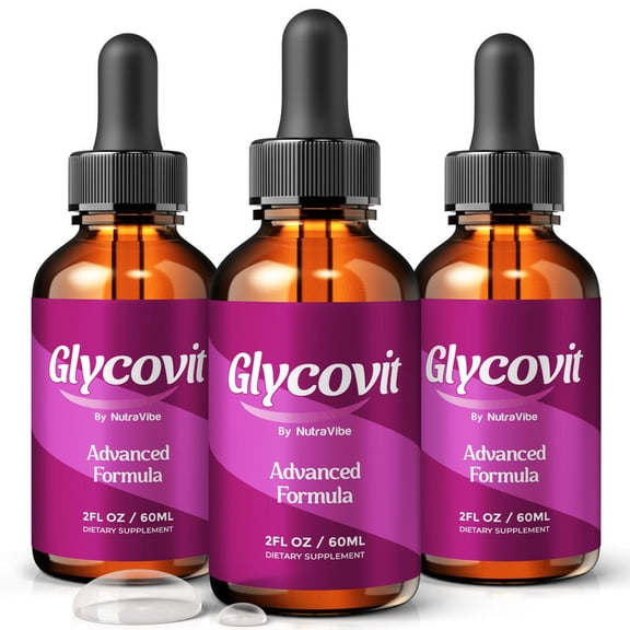 (3 Pack) Glycovit Drops Daily Liquid Formula with a Clean, Natural Blend to Support Natural Flow, Balanced Levels & Healthy Circulation | Convenient for Consistent Use (90 Servings)