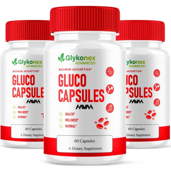 (3 Pack) GlykoNex Advanced Daily Wellness Support, Glyko Nex Pills (180 Capsules)