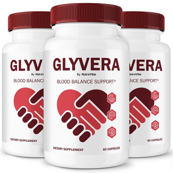 (3 Pack) Glyvera Original Formula with a Clean Blend to Support Healthy Circulation, Natural Energy & Balanced Levels | Just 2 Easy-to-Swallow Pills Daily (180 Capsules)