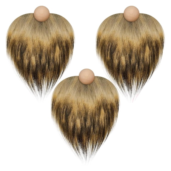 `3 Pack Gnome Beards with Wooden Ball Noses, Pre-Cut Faux Fur Gnome ...