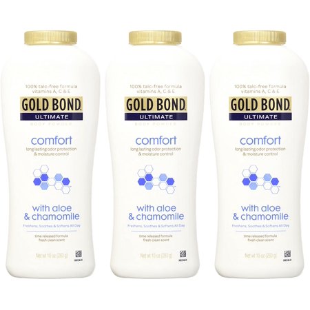 3 Pack Gold Bond Ultimate Comfort Body Powder Aloe 10 oz Talc-Free