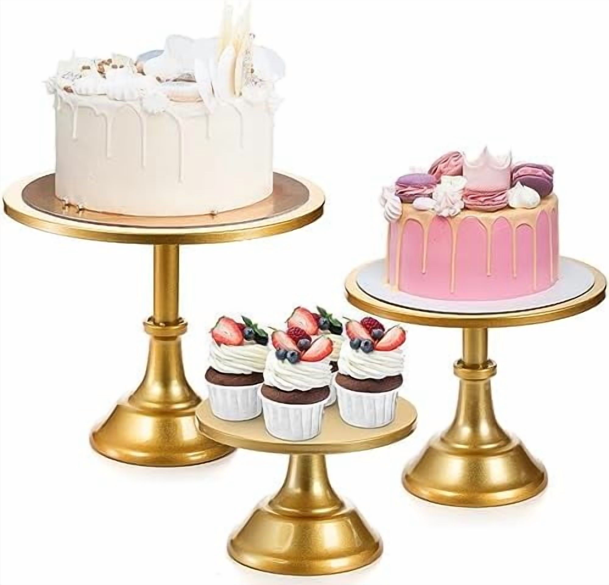 Wedhapy 11.8 Inch Gold Round Dessert Stand - Metal Cupcake Display With Glossy Finish - View #12