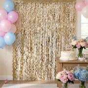 3 Pack Gold Wavy Tinsel Foil Fringe Curtains, 3.2 ft x 6.6 ft Metallic Photo Booth Backdrop Streamers for Birthday Wedding Graduation New Year Party Decorations