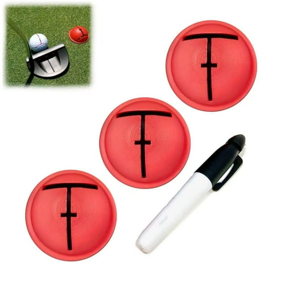 3-Pack Golf Ball Marker Stencil, Easy Alignment Tool for Precise Putter Face & Target Line Drawing