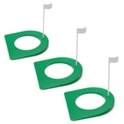 3 Pack Golf Putting Cup Set, Plastic Green Golf Hole with Flag, Portable Golf Putting Hole Training Aid for Practice Game Indoor Outdoor Home Backyard