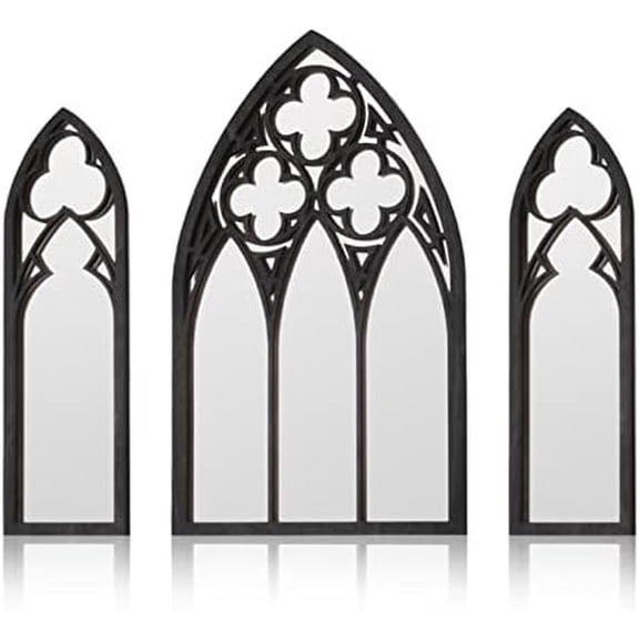 3 Pack Gothic Mirrors, Cathedral Arch Frame, Tiny Gothic Room Decor - 9.8 inches Spooky Decorative Rustic Wall Hanging for Bedroom & Bathroom$$Electronics Accessories