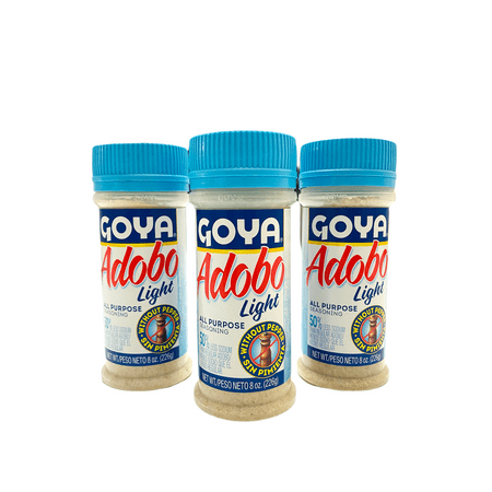3 Pack Goya Adobo Light All Purpose Seasoning Without Pepper Sin Pimienta 8 Oz