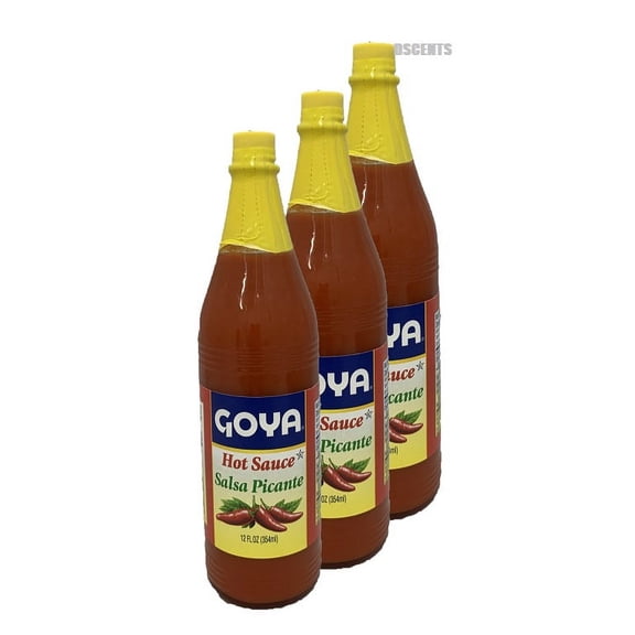 3 Pack Goya Single Regular Hot Sauce Salsa Picante Regular 12 Fluid Ounces