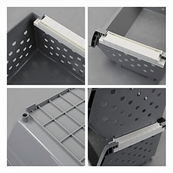 3 Pack Gray Large Stacking Basket Bin, Open Front Stackable Storage Baskets