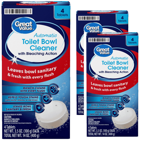 Great Value Automatic Toilet Bowl Cleaner Tablets with Bleaching Action, 3.5 oz, 12 Count