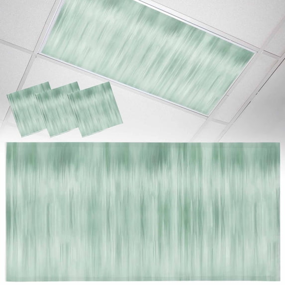 3 Pack Green Ombre Striped Fluorescent Light Covers for Ceiling Lights Modern Abstract Art Magnetic Ceiling Light Covers Overhead Light Filters for Office Classroom Home
