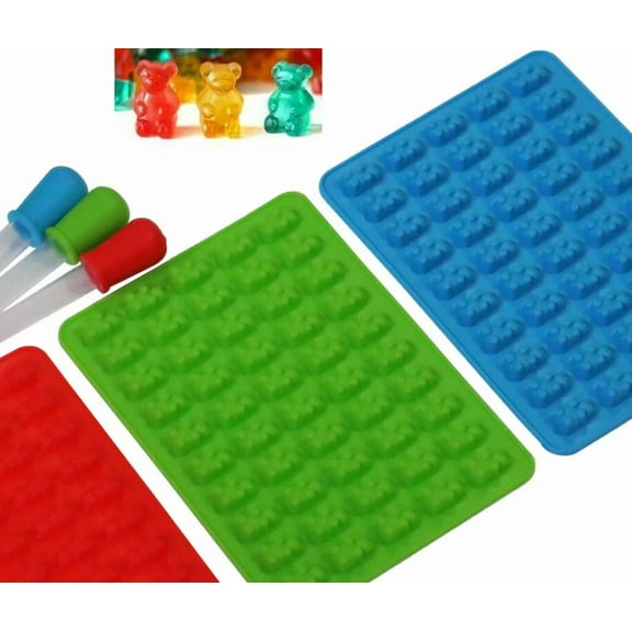 3 Pack Gummy Bear Mold Candy Making Supplies Silicone Candy Chocolate Ice Maker