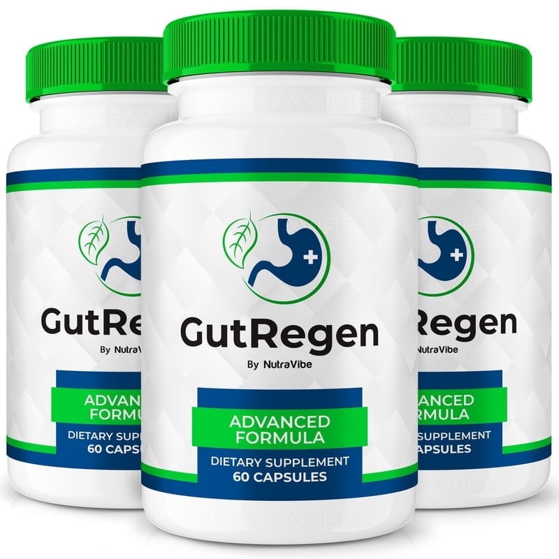 (3 Pack) GutRegen Capsules – Gentle Gut & Digestive Support Formula for Balance & Wellness | Easy-to-Take Capsules (180 Capsules)