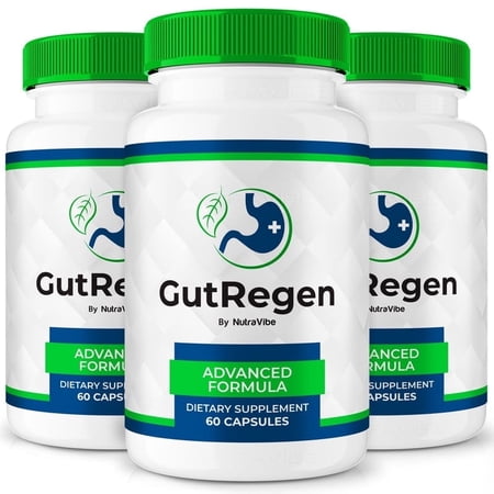 (3 Pack) GutRegen Capsules – Gentle Gut & Digestive Support Formula for Balance & Wellness | Easy-to-Take Capsules (180 Capsules)