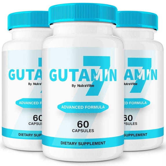(3 Pack) Gutamin 7 Capsules – Gentle Gut & Digestive Support Formula for Balance & Wellness | Easy-to-Take Capsules (180 Capsules)