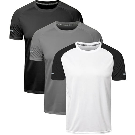 3 Pack Gym Shirts Men Quick Dry Running Tops for Men Breathable Sport T Shirts Moisture Wicking Workout Training Shirts Short Sleeve Tops