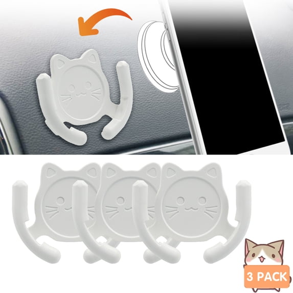 HOMEFOX Multi-Surface Holder Phone Grip with Strong Adhesive Sticky Gel Pad, White, 3 Count