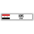 thumbnail image 1 of 3 Pack: HOMS, SYRIA Street Sign Sticker 3" Syrian flag city country road - Sticker - Construction Toolbox, Hardhat, Lunchbox, Helmet, Mechanic, Luggage, Skateboard, Surfboard, Bumper, 1 of 3