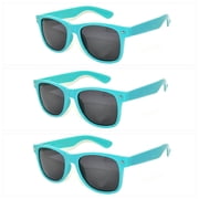 3 Pack HOT Teal Retro 80s Fashion Style Sunglasses