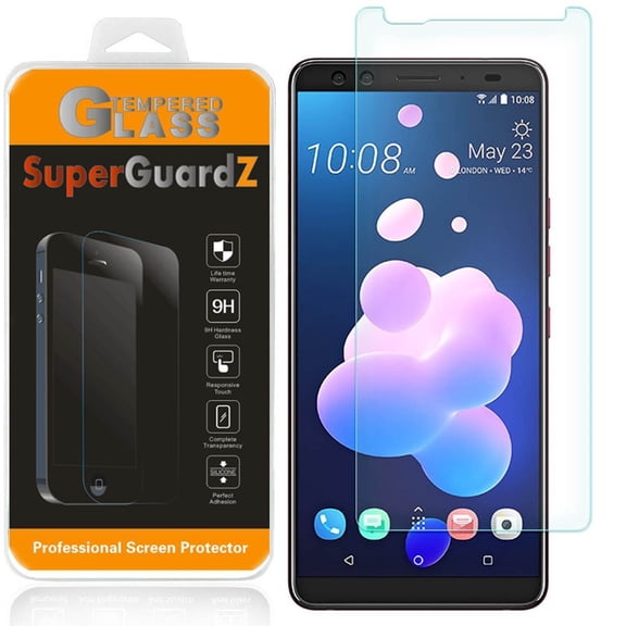 [3-Pack] HTC U12+ / HTC U12+ Plus SuperGuardZ Tempered Glass Screen Protector, 9H, Anti-Scratch, Anti-Bubble, Anti-Fingerprint