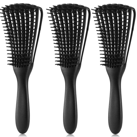3 Pack Hair Detangler Brush for Afro America/African Textured 3a to 4c Kinky Wavy/Curly/Coily/Wet/Dry/Oil/Thick/Long Hair, Detangling Brush for Natural, Exfoliating Your Scalp for Beautiful