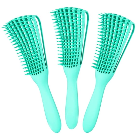 3 Pack Hair Detangler Brush for Afro America/African Textured 3a to 4c Kinky Wavy/Curly/Coily/Wet/Dry/Oil/Thick/Long Hair, Detangling Brush for Natural, Exfoliating Your Scalp for Beautiful