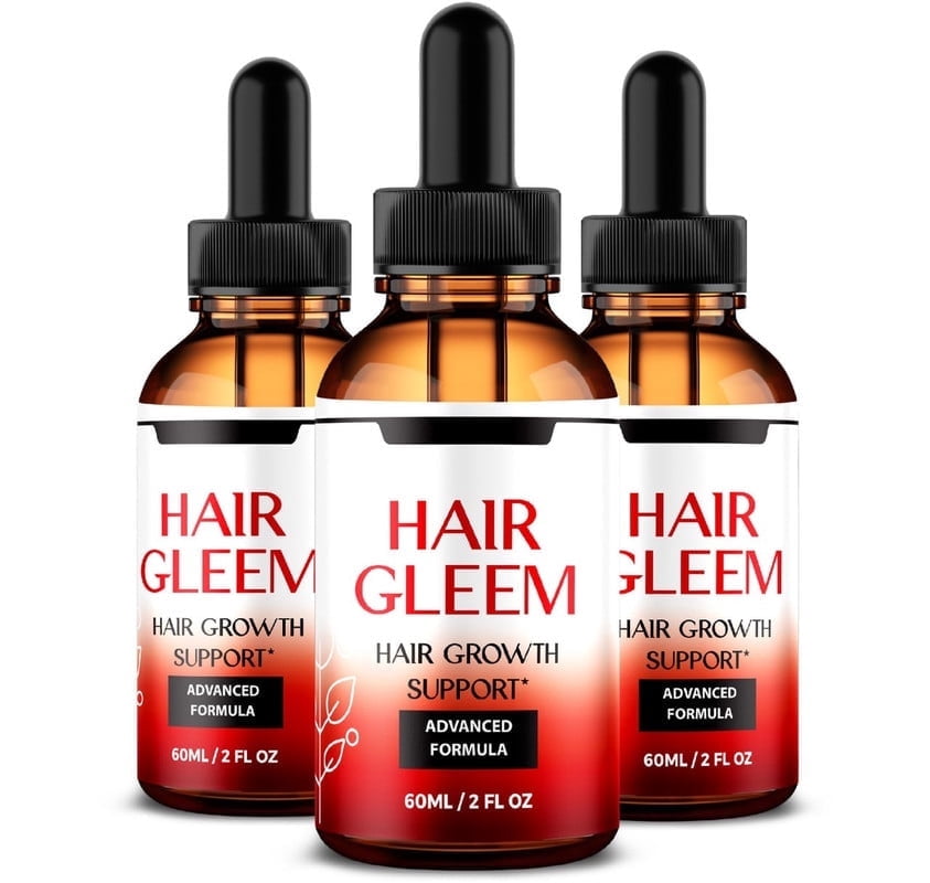 (3 Pack) Hair Gleem Drops, Comprehensive Support For Beautiful Hair, All Natural Liquid Formula For Hair Growth And Healthy Scalp, Official HairGleem, Premium Gotas Review (90 Servings)