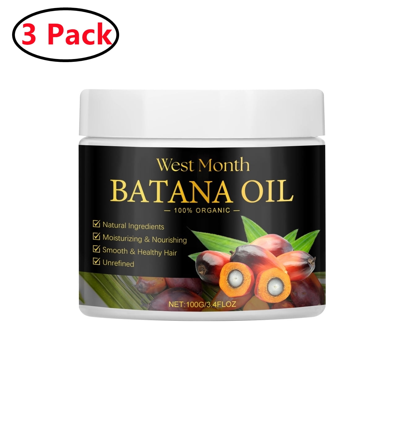 3 Pack Hair Mask, Intense Conditioning Masque Pack with Coconut Oil