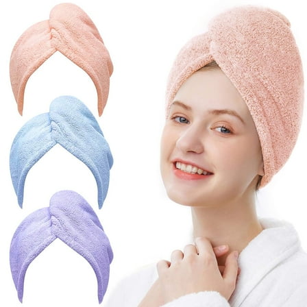 3 Pack Hair Towel Wrap,26inch X 10inch Ultra Absorbent Twist Hair Turban Drying Cap Hair Wrap for Drying Curly,Long & Thick Hair