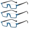 thumbnail image 1 of 3 Pack Half Rimless Rectangular Glasses Men Women Elderly Reading Glasses, 1 of 3