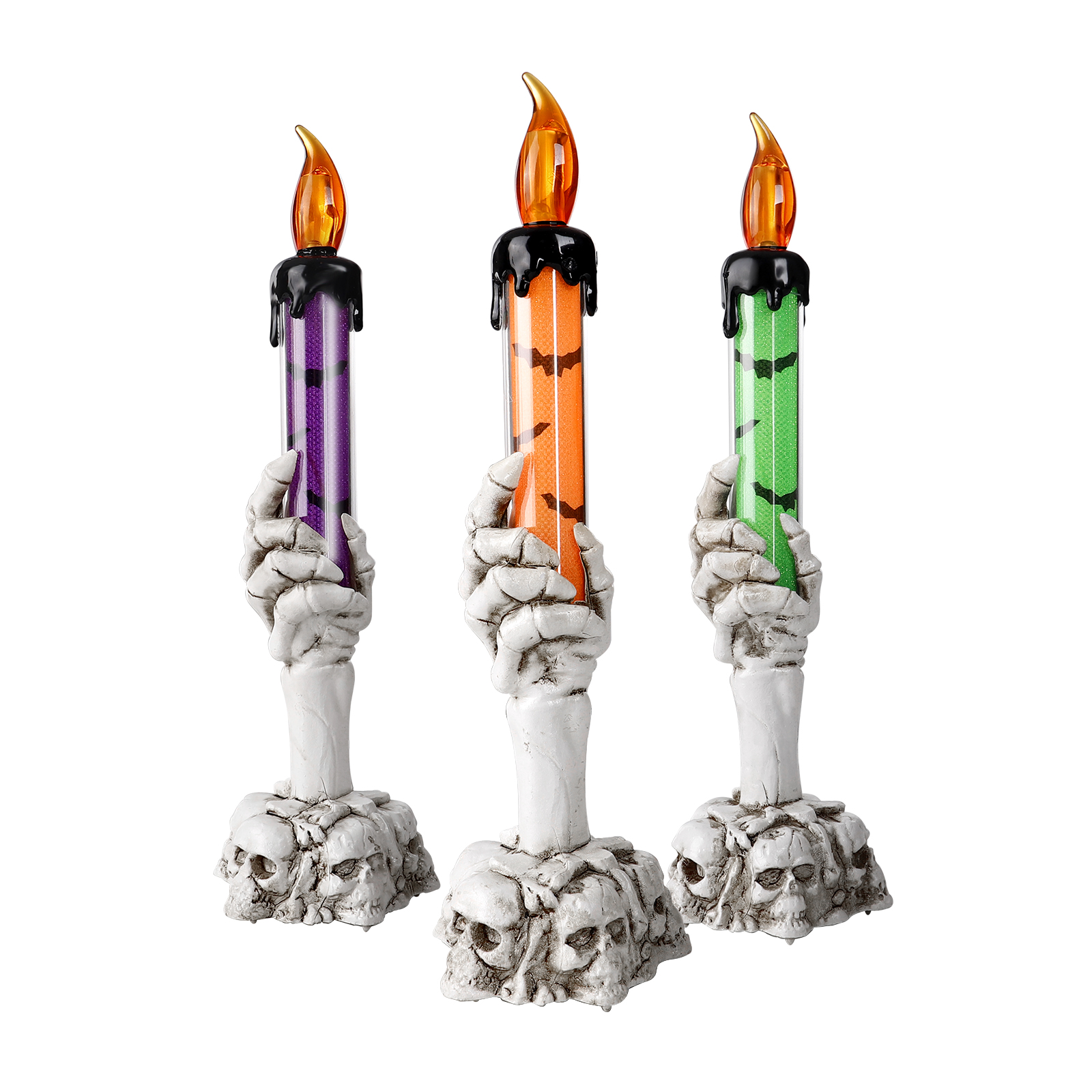 3 Pack Halloween Candle Light, Halloween Skeleton Hand Candle Light