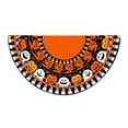 thumbnail image 1 of 3 Pack Halloween Flag Bunting, Half Fan Shaped Ghost Pumpkin Bat Banner with Grommets, Weather Resistant Polyester Yard Porch Fence Outdoor Indoor Holiday Party Decor, Black Orange, 1 of 5