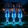 thumbnail image 1 of 3-Pack Halloween Ghost Girl Garden Stake Lights, Spooky Translucent Blue LED Light Up Ghostly Daughter Figure Ground Stake, Weather Resistant Holiday Courtyard Haunted House, 1 of 9