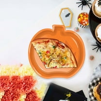 3-Pack Halloween Serving Trays Plastic Party Appetizer Dessert Plates for Candy Fruit Display - Thematic Design Food Grade PET for Home Party Decor(A)