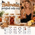 thumbnail image 1 of 3 Pack, Halloween Tumbler 6 Inch Clear Glass Coffee Tumbler Reusable Iced Coffee Cup Glass with Lid and Straw for Spooky Holiday Daily Cold Drinks, Comes with Straw and Brush, 1 of 7
