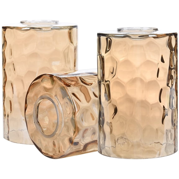 3 Pack Hammered Gllamp Shade Replacement 1-5/8 Inch Fitter 6-1/16" Tall Water Ripple Cylinder Lighting Fixture Lampshade Globe Cover For Chandelier Pendant Light Wall Sconce