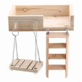 3-Pack Hamster Cage Toys Natural Wood Stand Platform Ladder Bridge ...