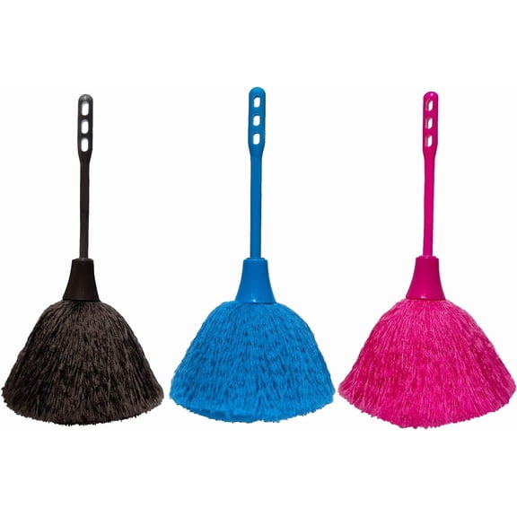 3 Pack Hand Grips Fluffy Microfiber Delicate Duster, Mini Washable Dusting Brush