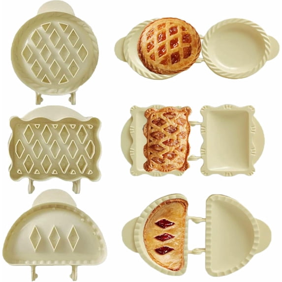 3 Pack Hand Pie Molds for Baking - Dough Presser Mini Pocket Pie Molds - Fall Thanksgiving Halloween Pie One Press Mold Maker