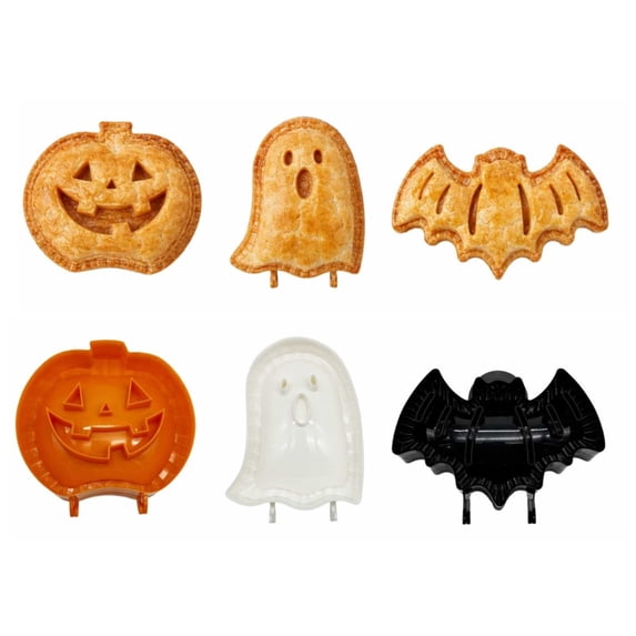 3 Pack Hand Pie Molds for Baking - Dough Presser Mini Pocket Pie Molds - Fall Thanksgiving Halloween Pumpkin Bat & Ghost Pie One Press Mold Maker