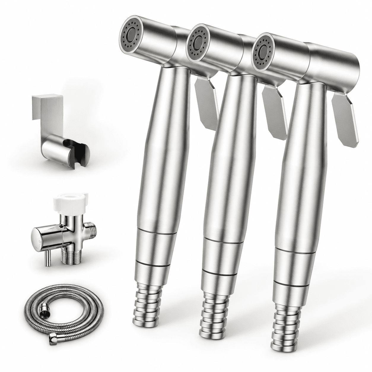 3 Pack Handheld Bidet Sprayer for Toilet, Brushed Nickel, Adjustable ...