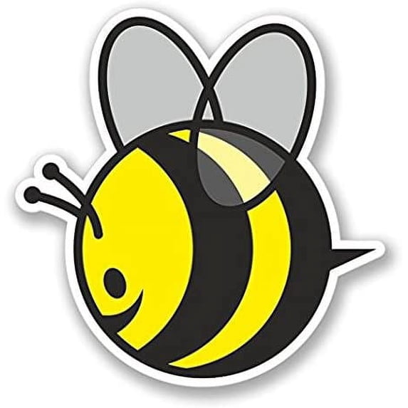 3 Pack - Happy Honey Bee Vinyl Sticker Decal - Sticker Graphic - Construction Toolbox, Hardhat, Lunchbox, Helmet, Mechanic, Luggage