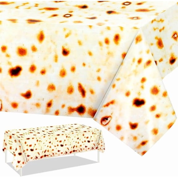 3 Pack Happy Passover Matzah Tablecloth Plastic Disposable Table Covers 51 x 87 Inches Yellow