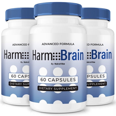 (3 Pack) HarmoBrain – Daily Formula with a Natural Blend to Help Maintain Focus, Memory & Concentration | Clean, Gentle, Easy-to-Swallow Harmo Brain Capsules for Everyday Sharpness (180 Capsules)