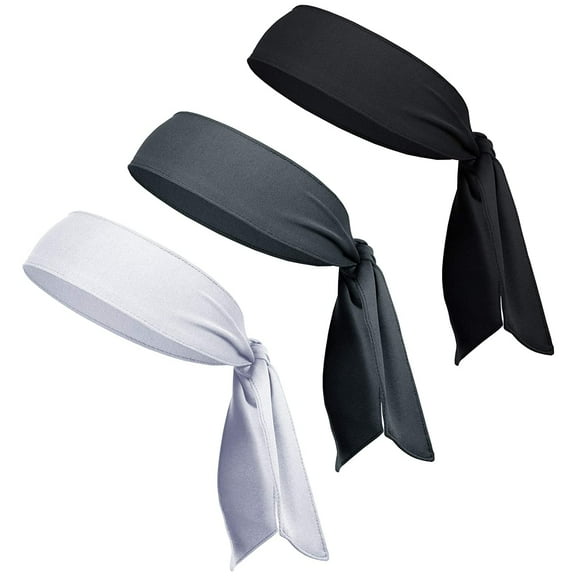 3 Pack Head Tie Headbands for Men, Tennis Karate & Ninja Headbands, Athletic Sweatbands for Men Women