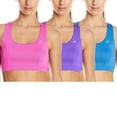 thumbnail image 1 of 3 Pack Head Womens Peek Through Racerback Sports Bras Reflective Blue Pink Purple For Women, 1 of 1