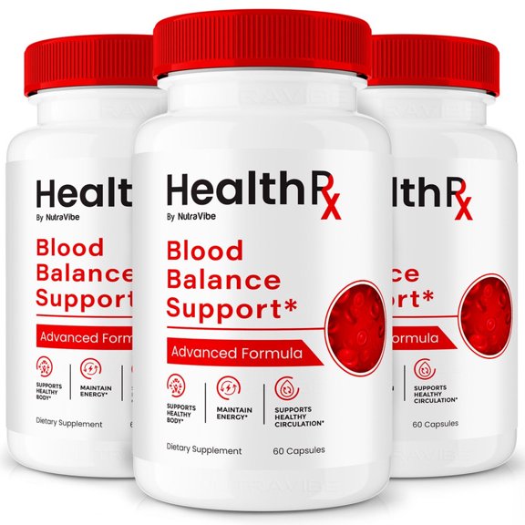(3 Pack) Health RX Capsules - Official HealthRX Pills to Maintain Overall Health, All Natural Blood Formula For Healthy and Stable Levels, Health R X Review (180 Capsules)
